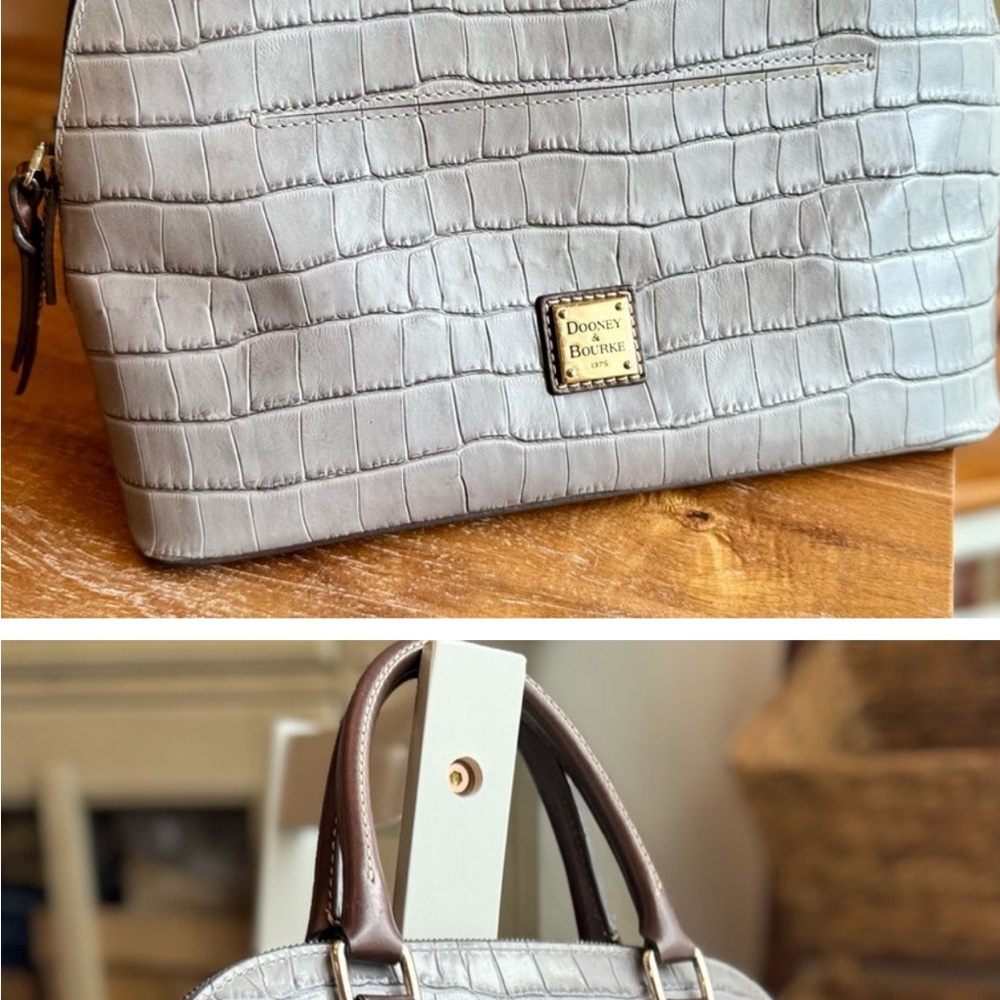 SOLD***Dooney & Bourke Gray and Brown Satchel